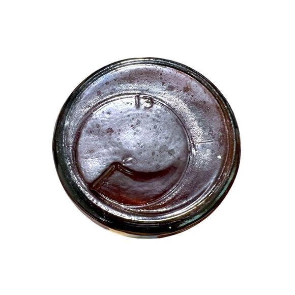 1970’s Vintage 9” Amber Candle Holder or Vase w/ Fall Scenery Trees & Leaves - Picture 6 of 7